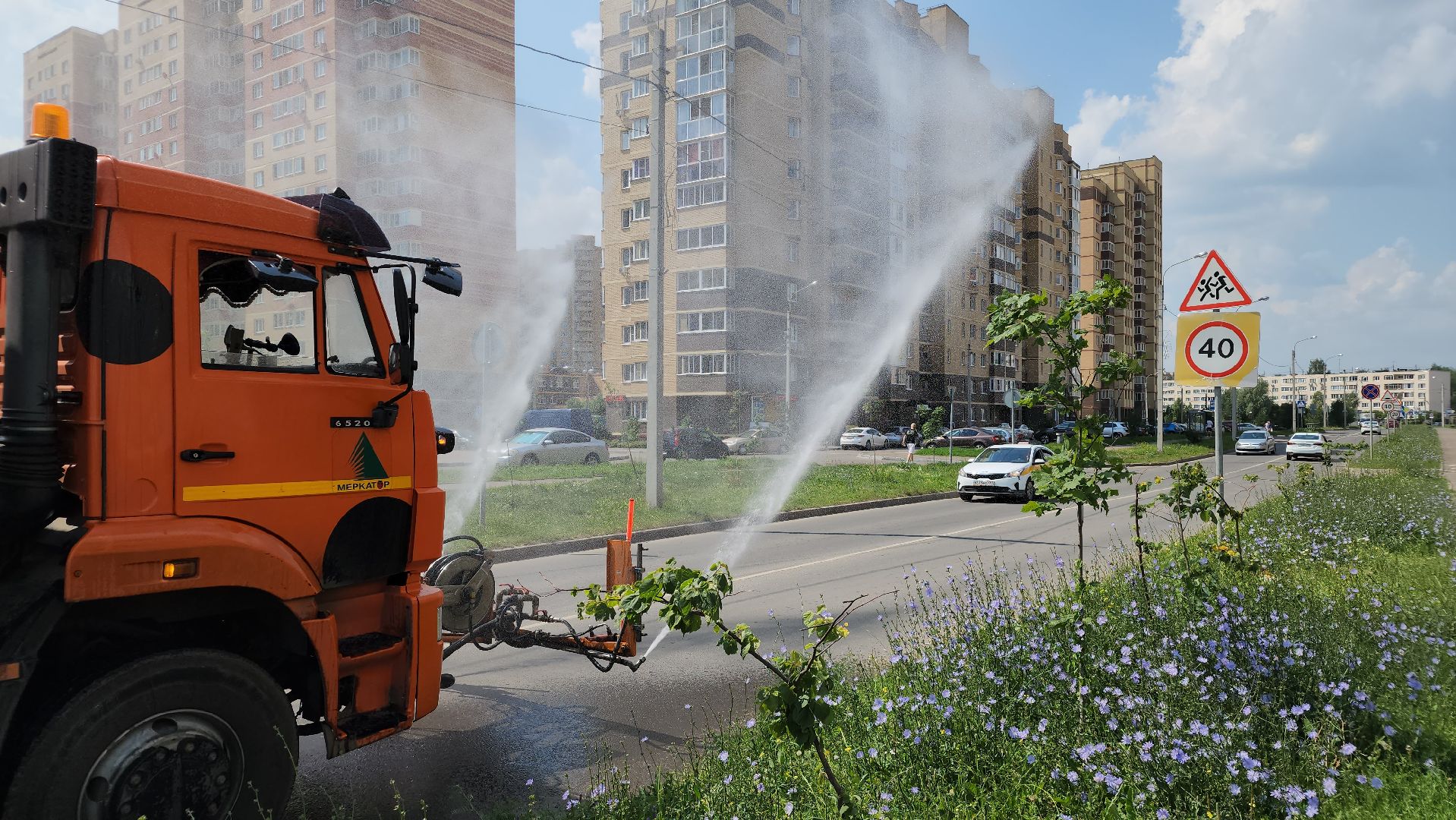 жкх, благоуйстройство, полив дорог, Лосино-Петровский,