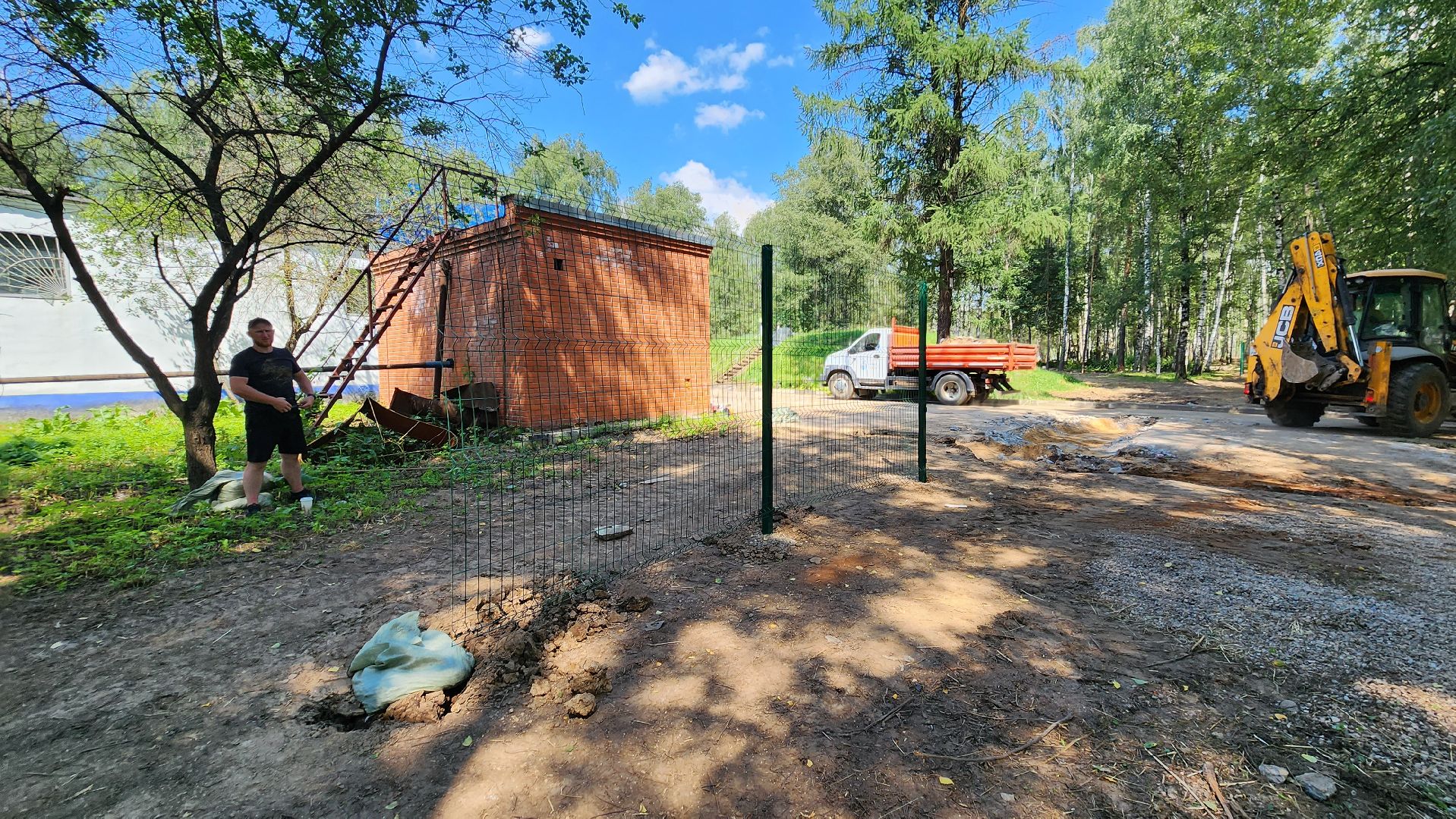 Парк, Установка забора, Лобня,