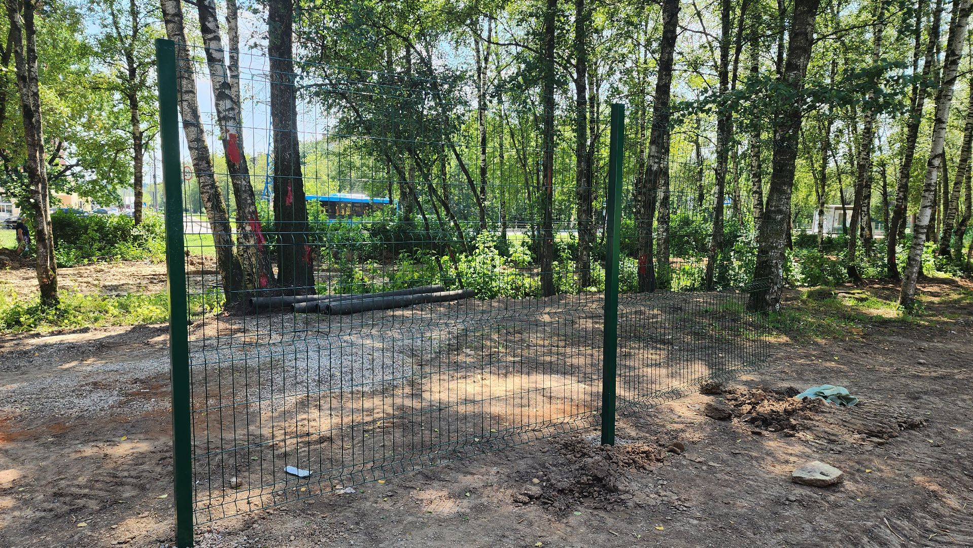 Парк, Установка забора, Лобня,