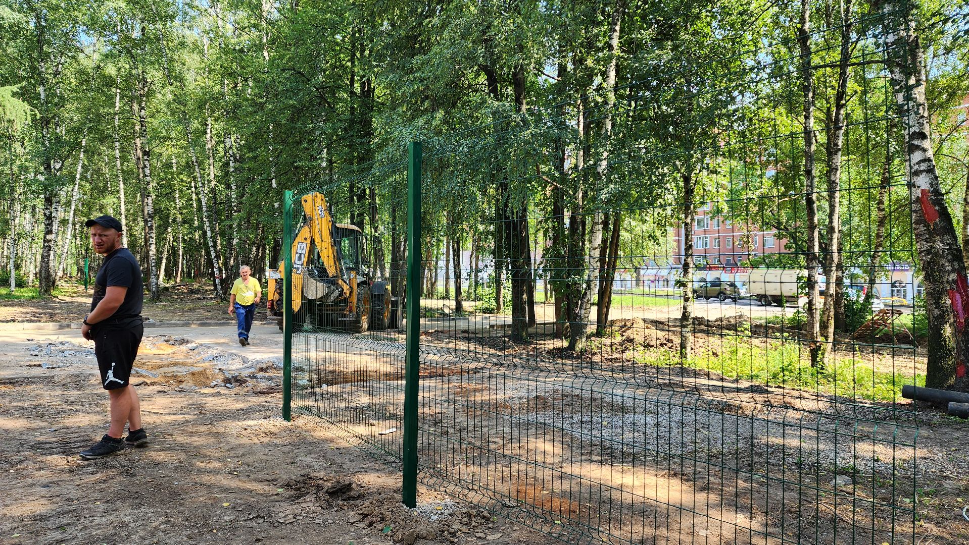 Парк, Установка забора, Лобня,