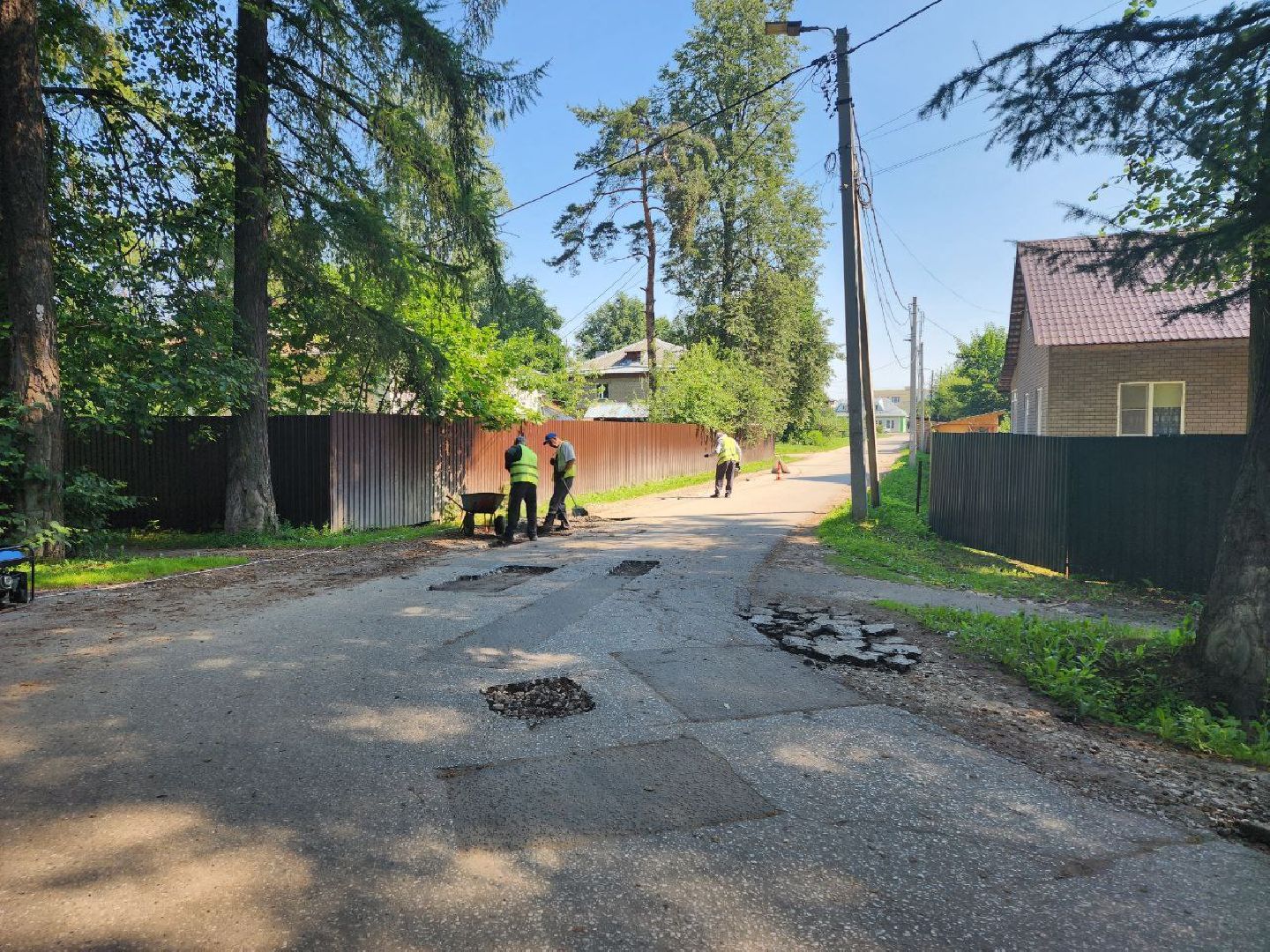 чехов, дорога, ремонт дорог, ямочный ремонт, поселок,