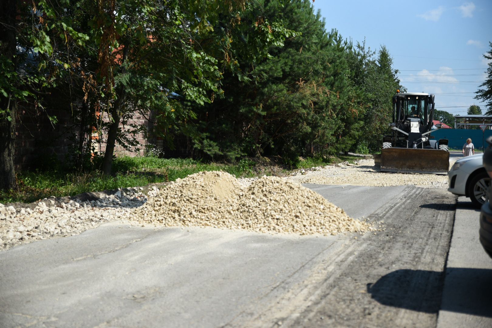 Бронницы, Ремонт дороги, Коттеджный проезд, Расширение дороги, Бронницкий ДорСервис,