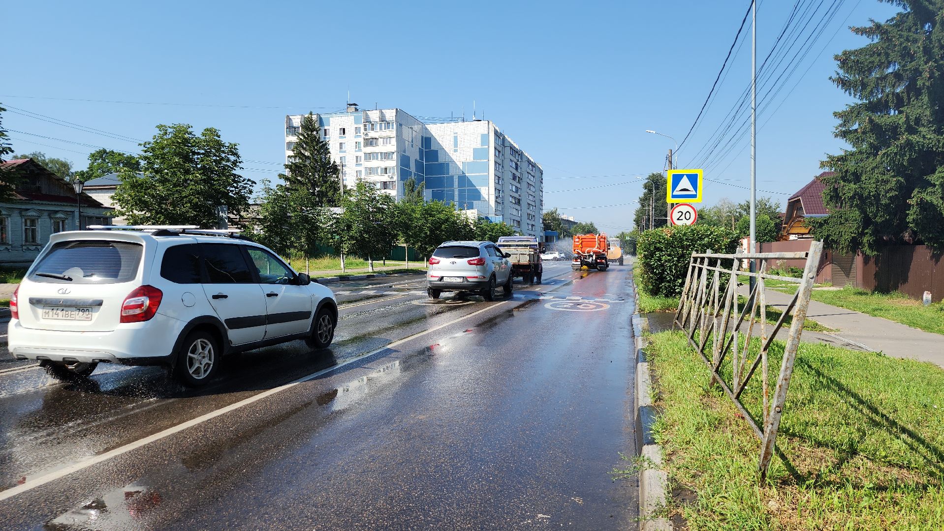уборка улиц, ЖКХ, летняя уборка улиц, Старая Купавна, Богородский городской округ, погода,