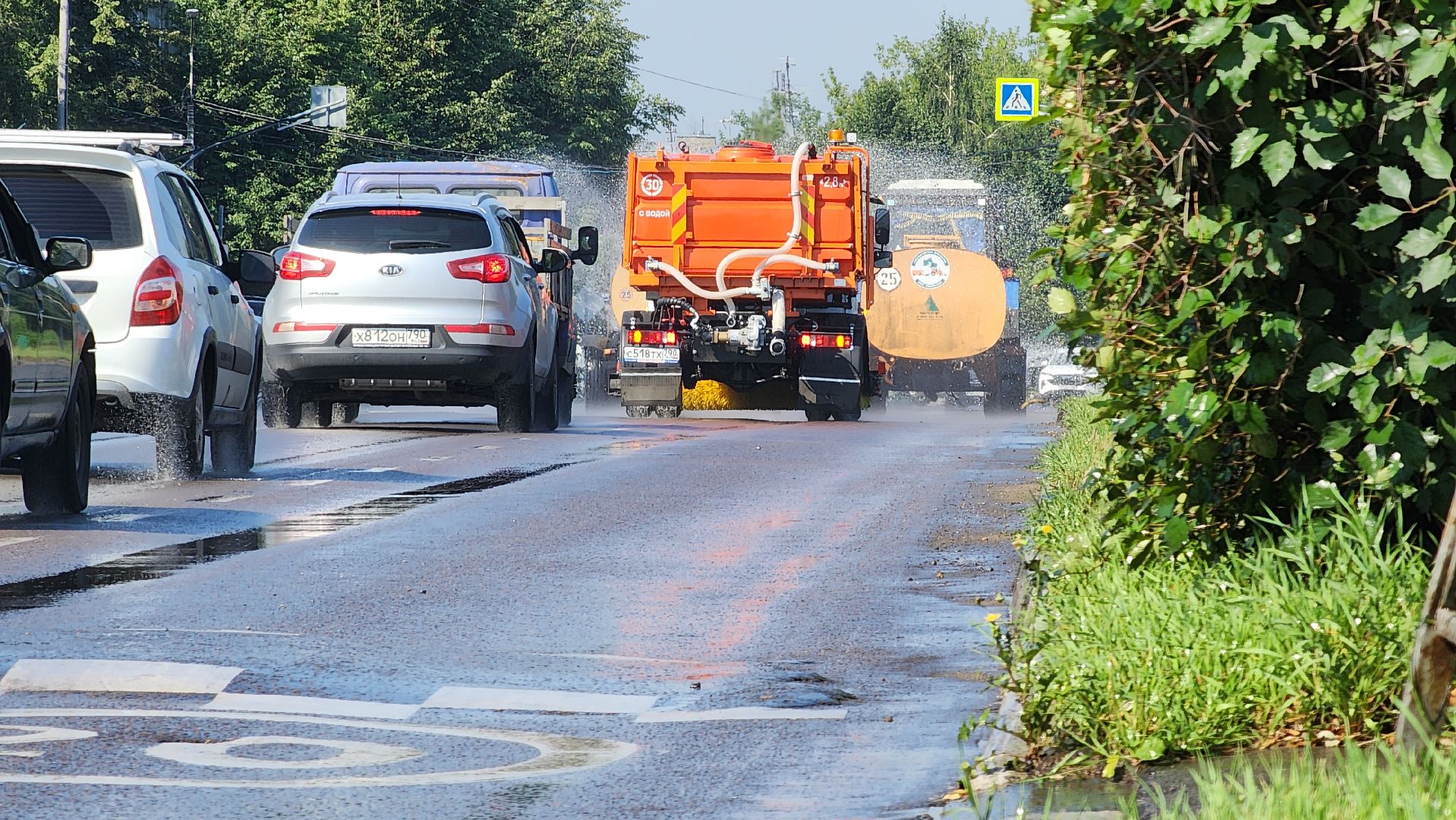 уборка улиц, ЖКХ, летняя уборка улиц, Старая Купавна, Богородский городской округ, погода,