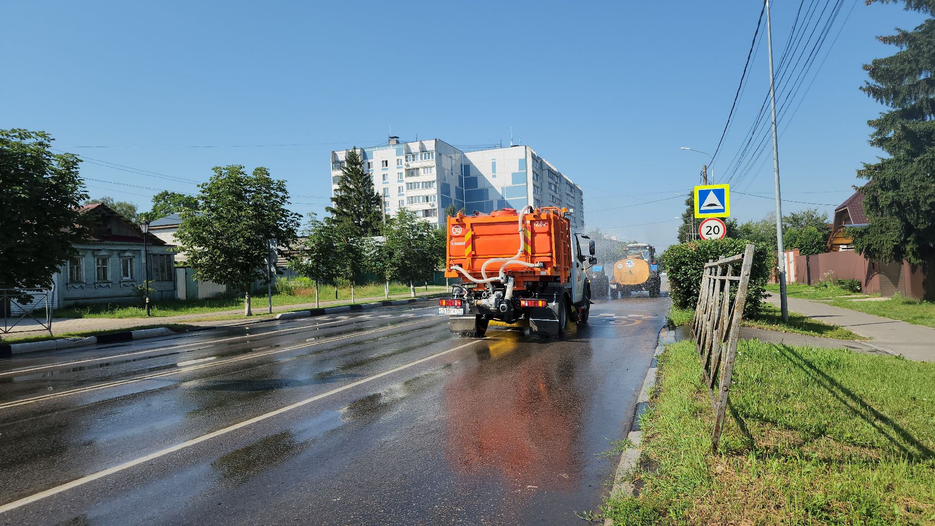 уборка улиц, ЖКХ, летняя уборка улиц, Старая Купавна, Богородский городской округ, погода,