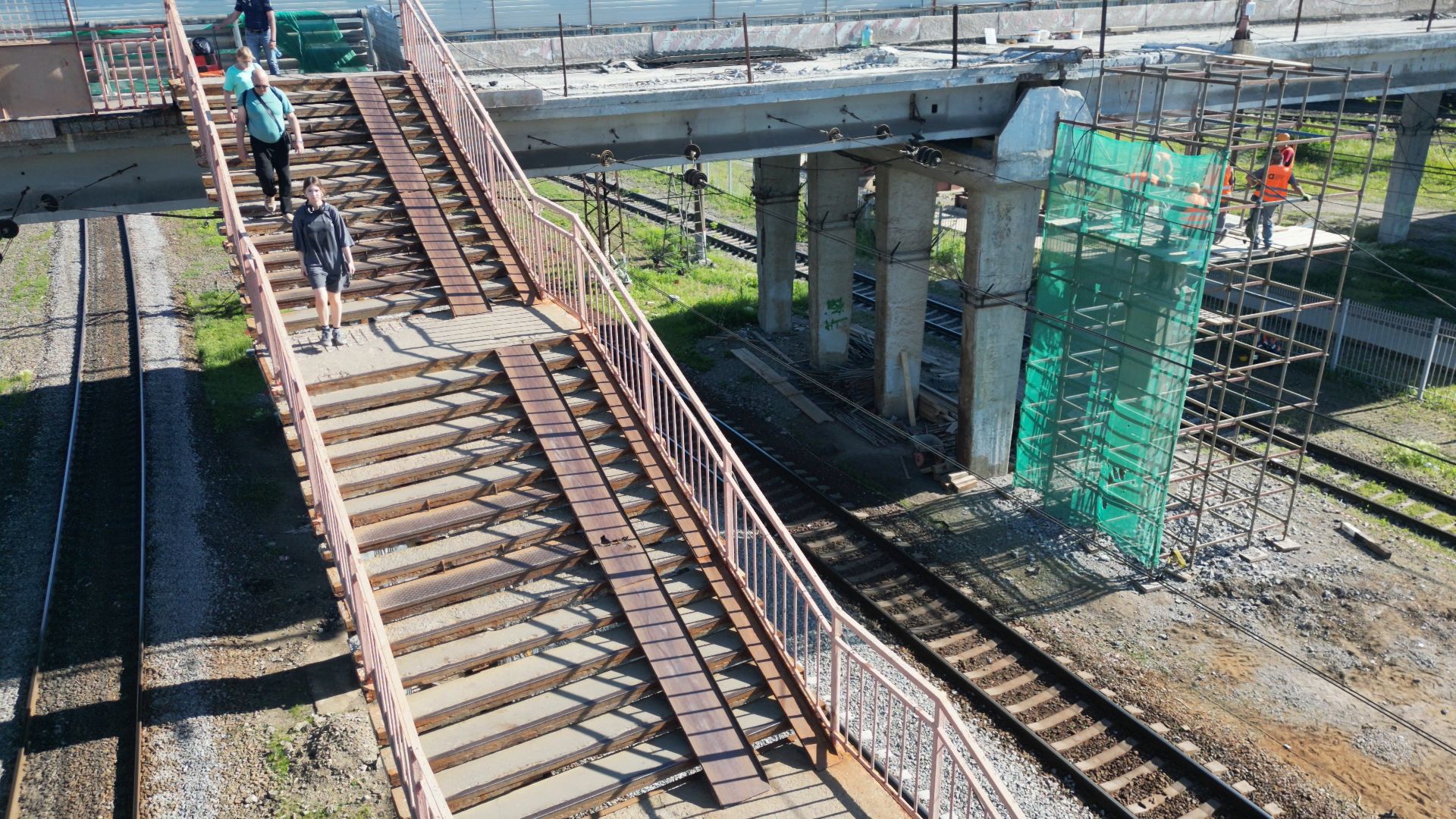 видео с коптера, воскресенск, путепровод, ремонт,