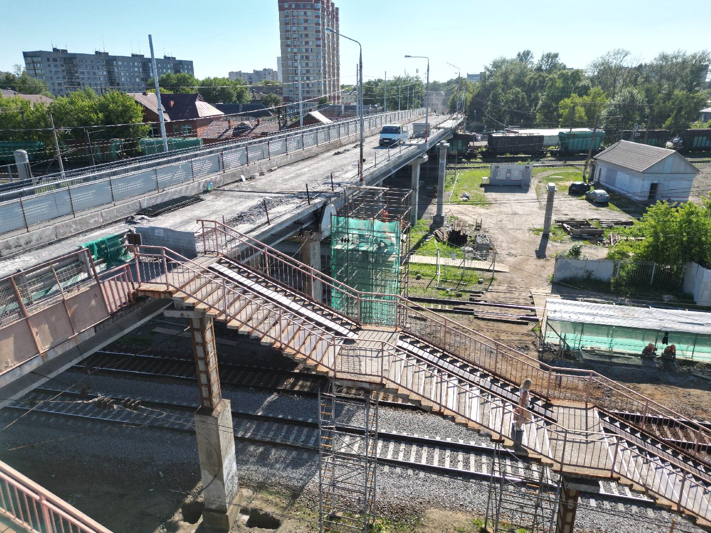 видео с коптера, воскресенск, путепровод, ремонт,