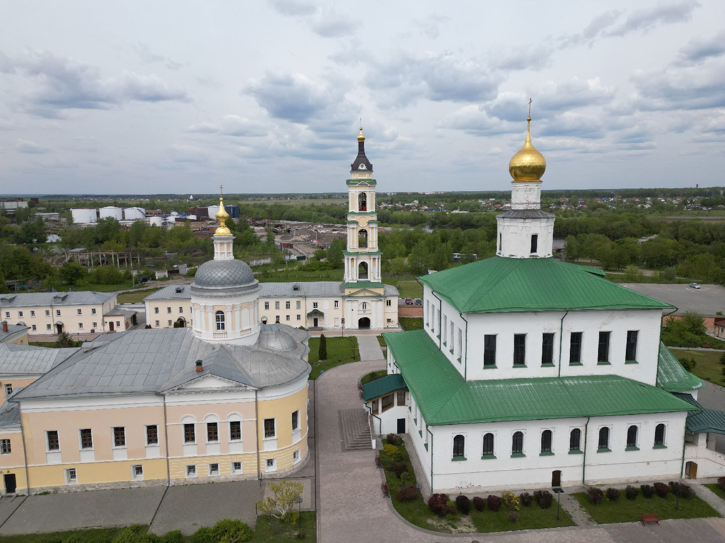 видео с коптера, коломна, монастырь,