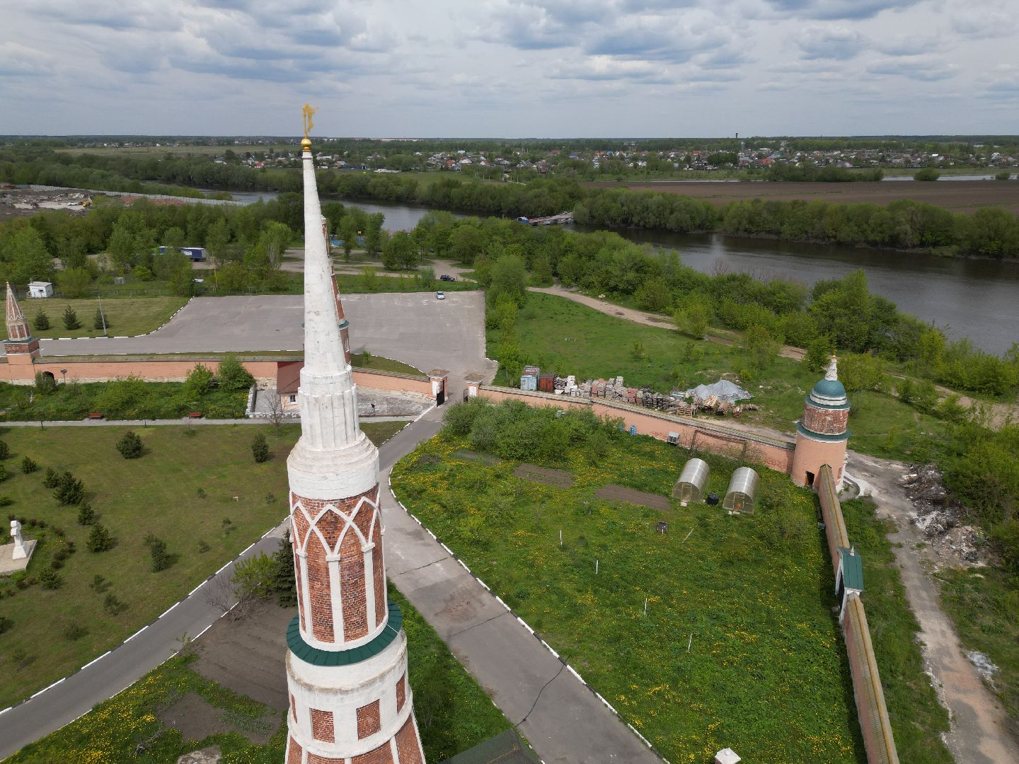 видео с коптера, коломна, монастырь,