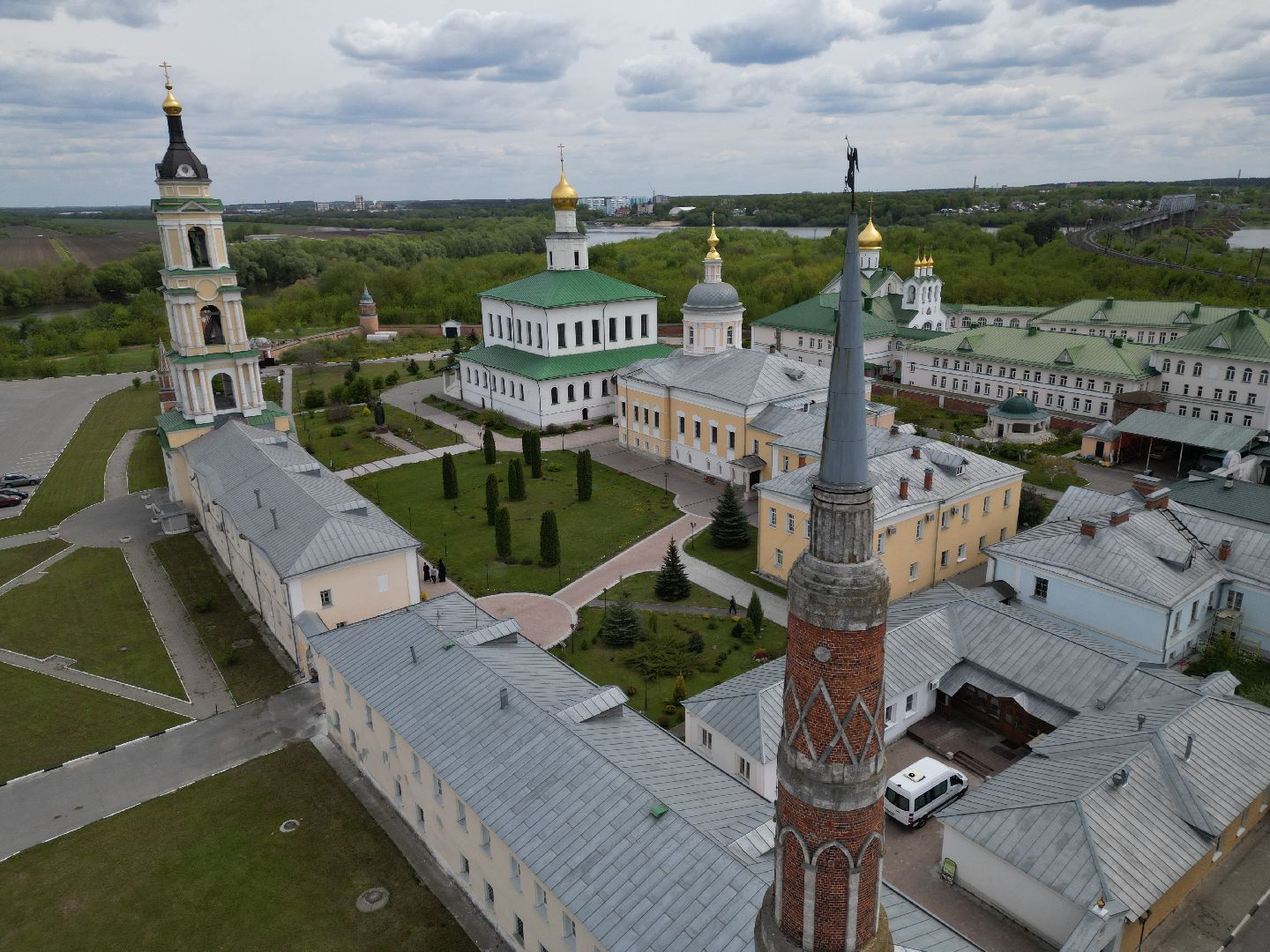 видео с коптера, коломна, монастырь,