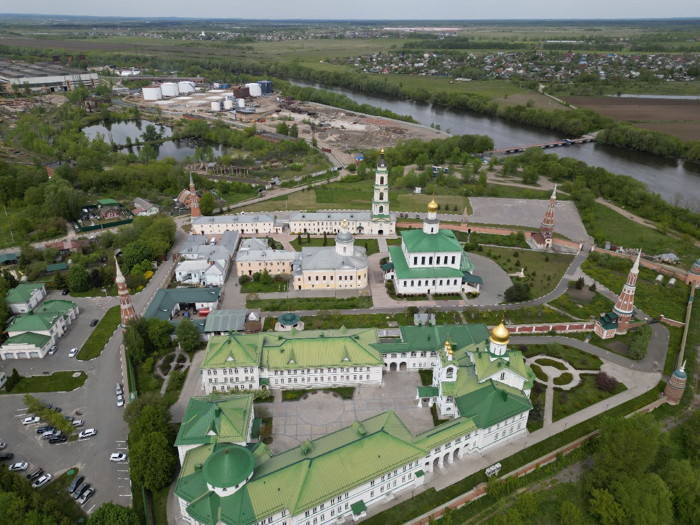 видео с коптера, коломна, монастырь,