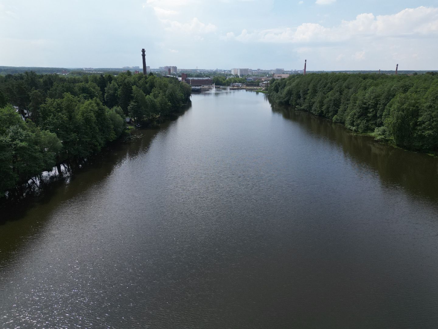 видео с коптера, парк,