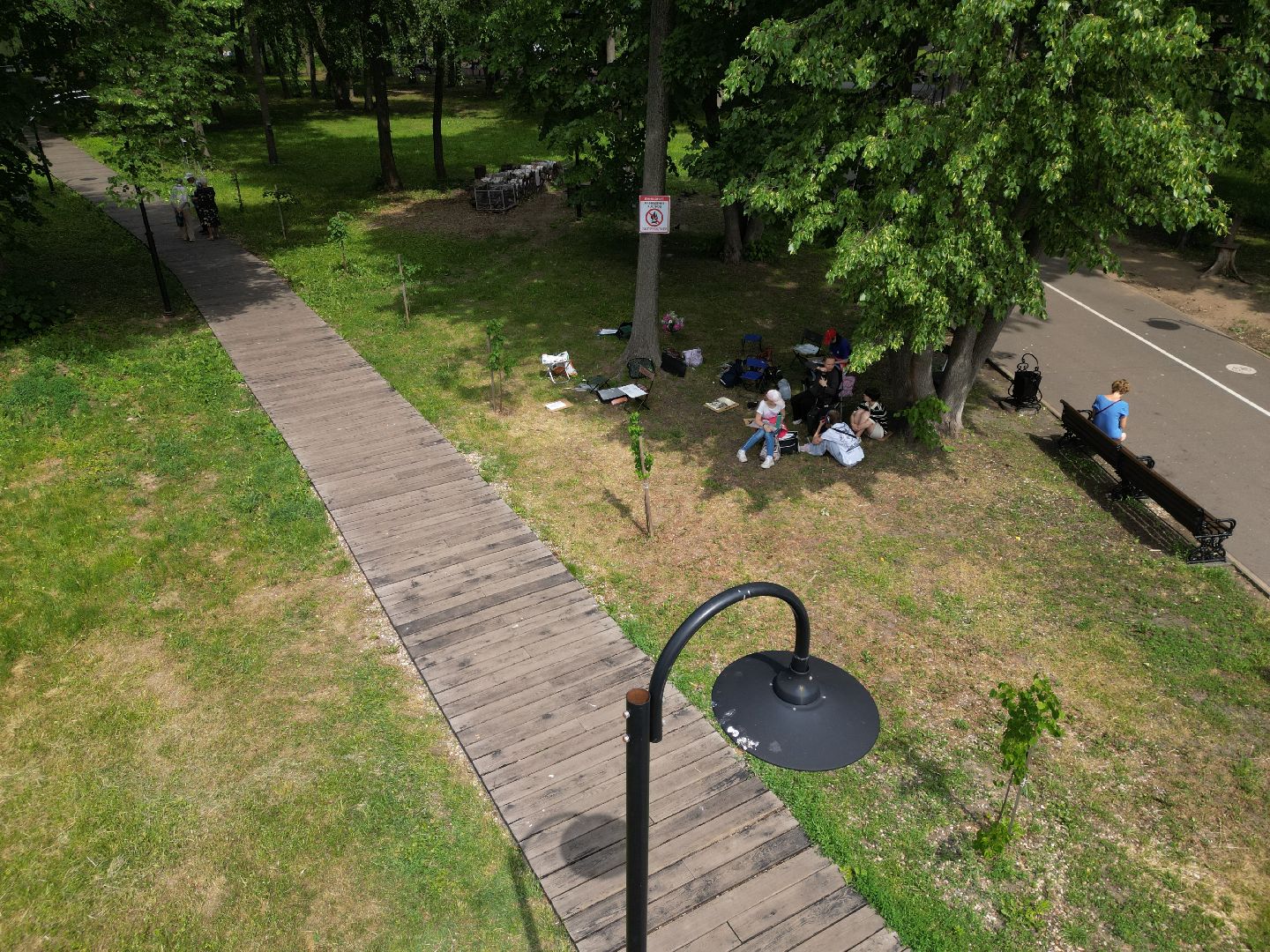 видео с коптера, парк,