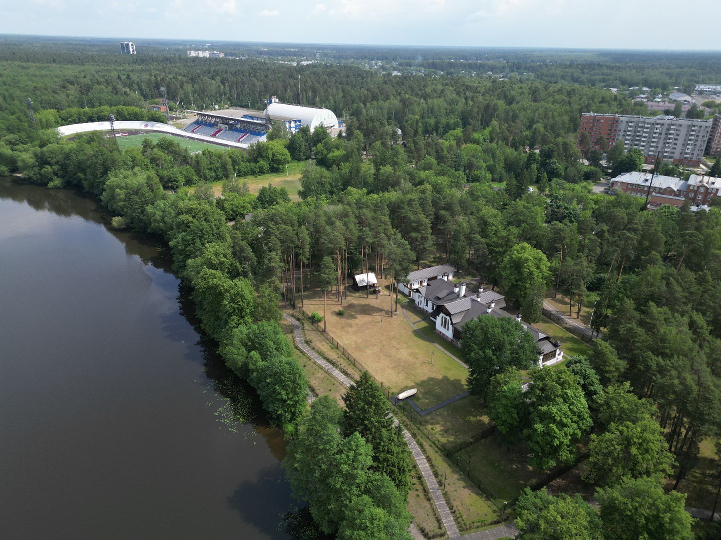 видео с коптера, парк,