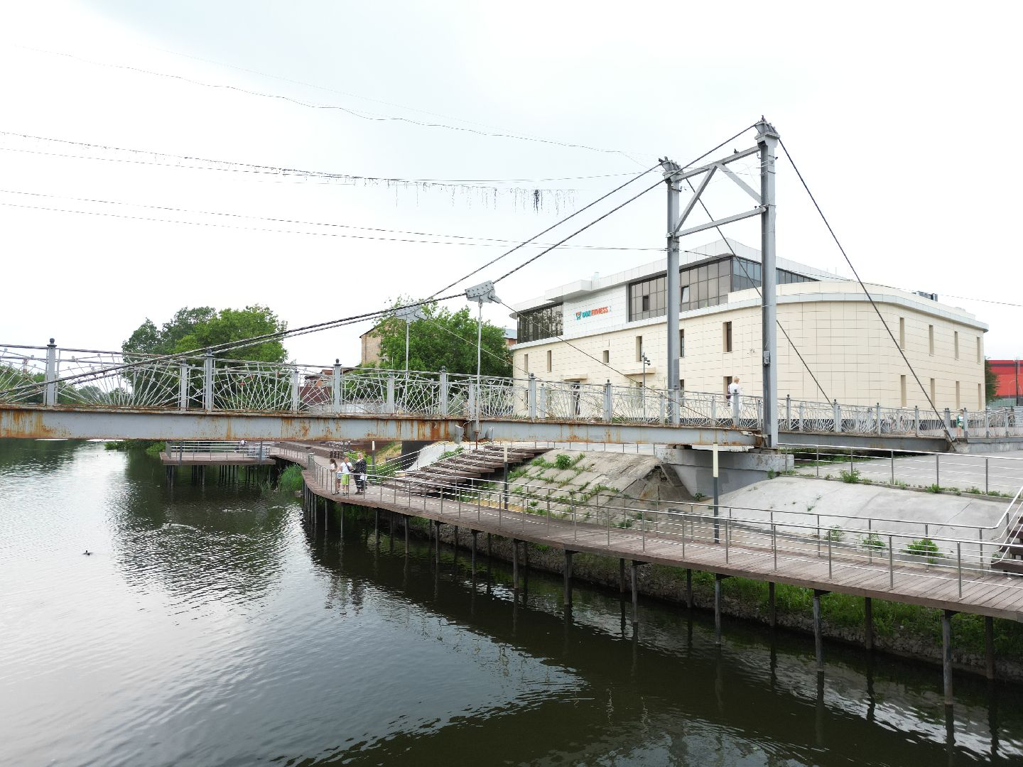 видео с коптера, ногинск, мост,