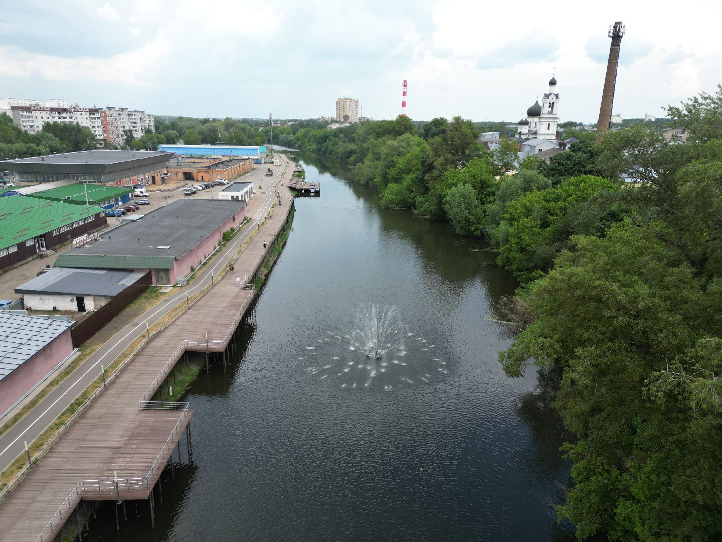 видео с коптера, ногинск, мост,