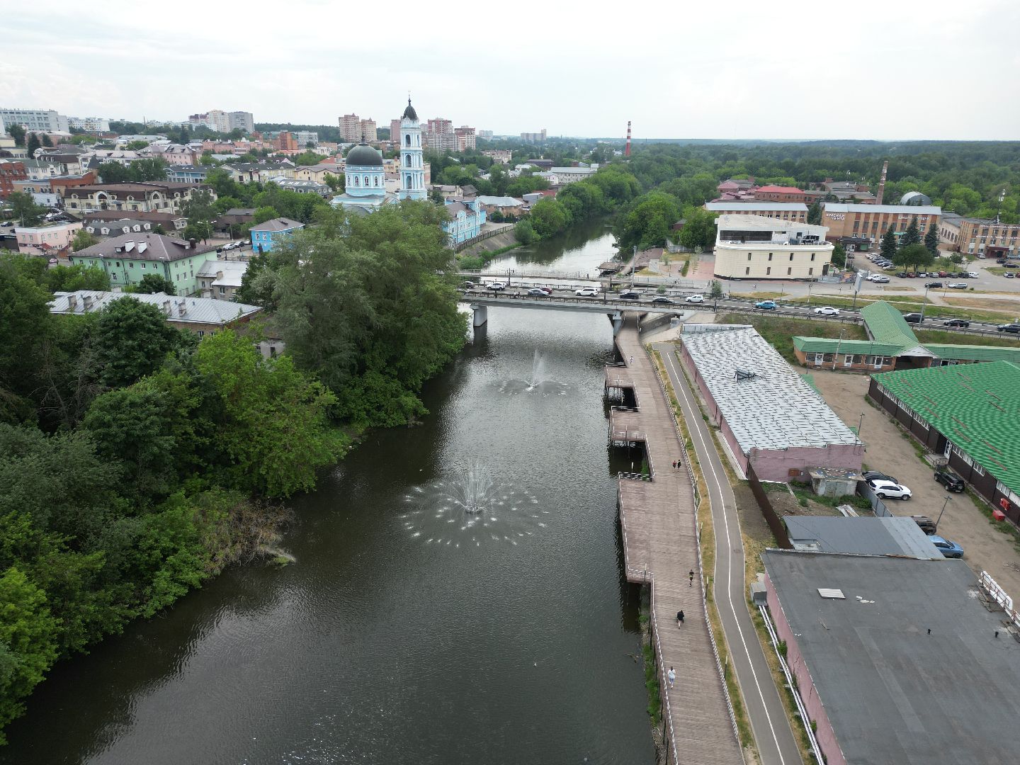 видео с коптера, ногинск, мост,