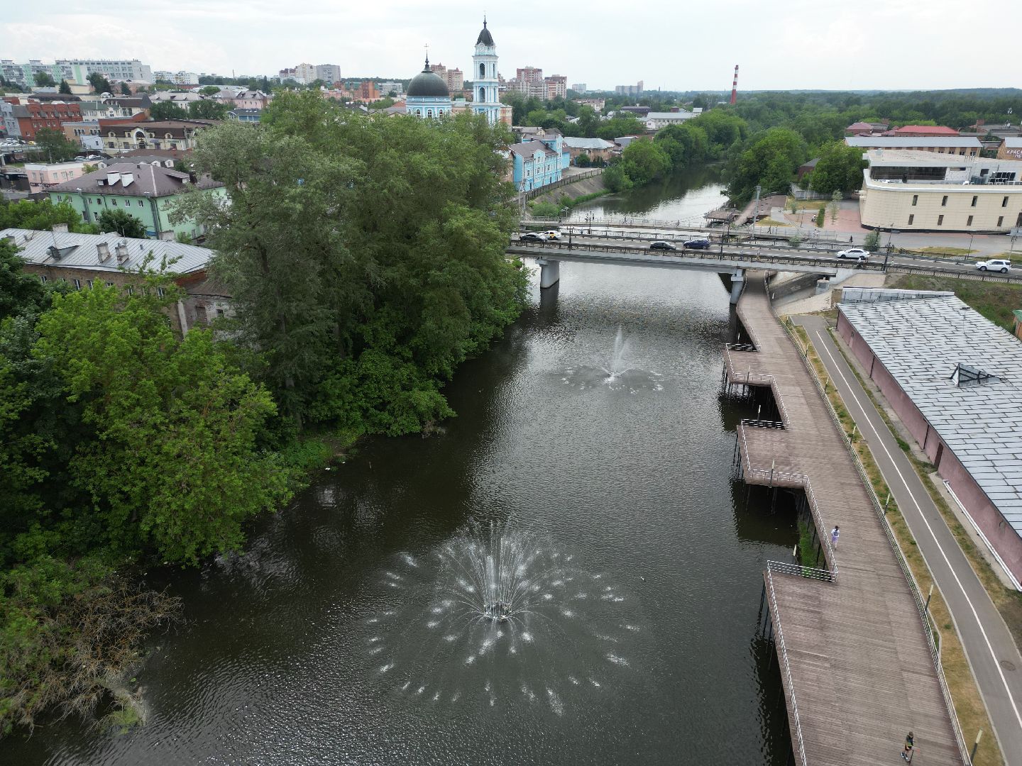 видео с коптера, ногинск, мост,