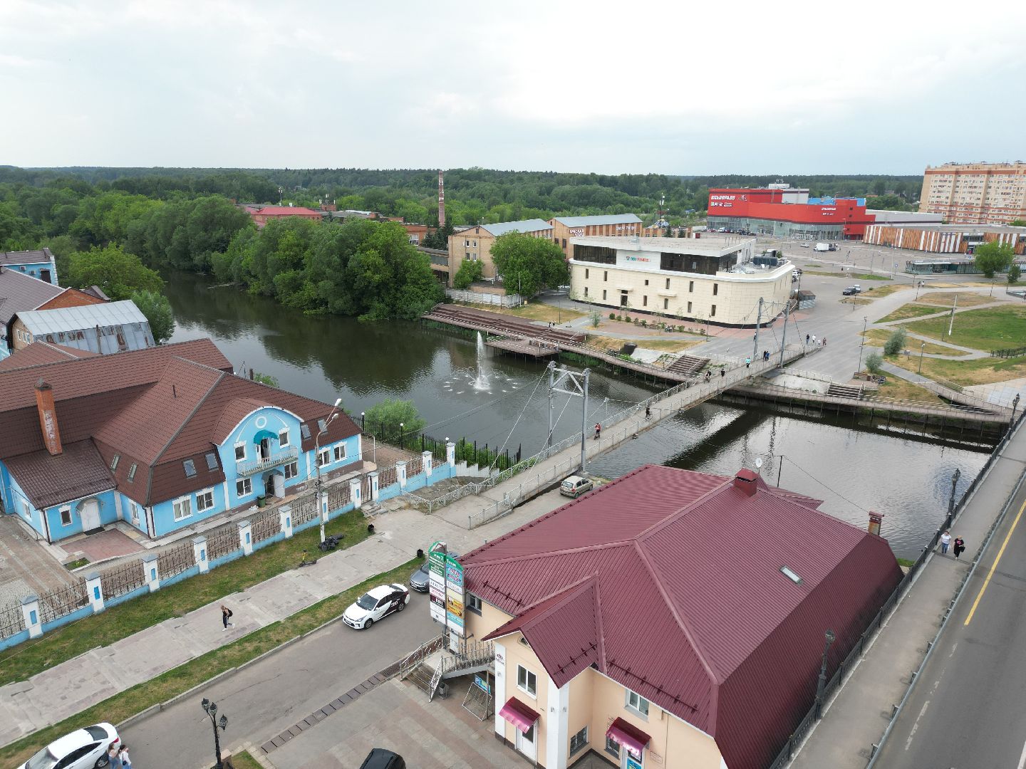 видео с коптера, ногинск, мост,