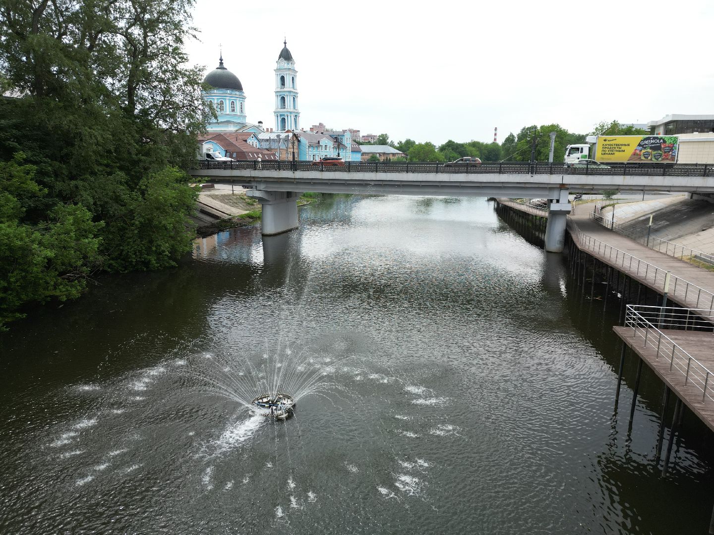 видео с коптера, ногинск, мост,