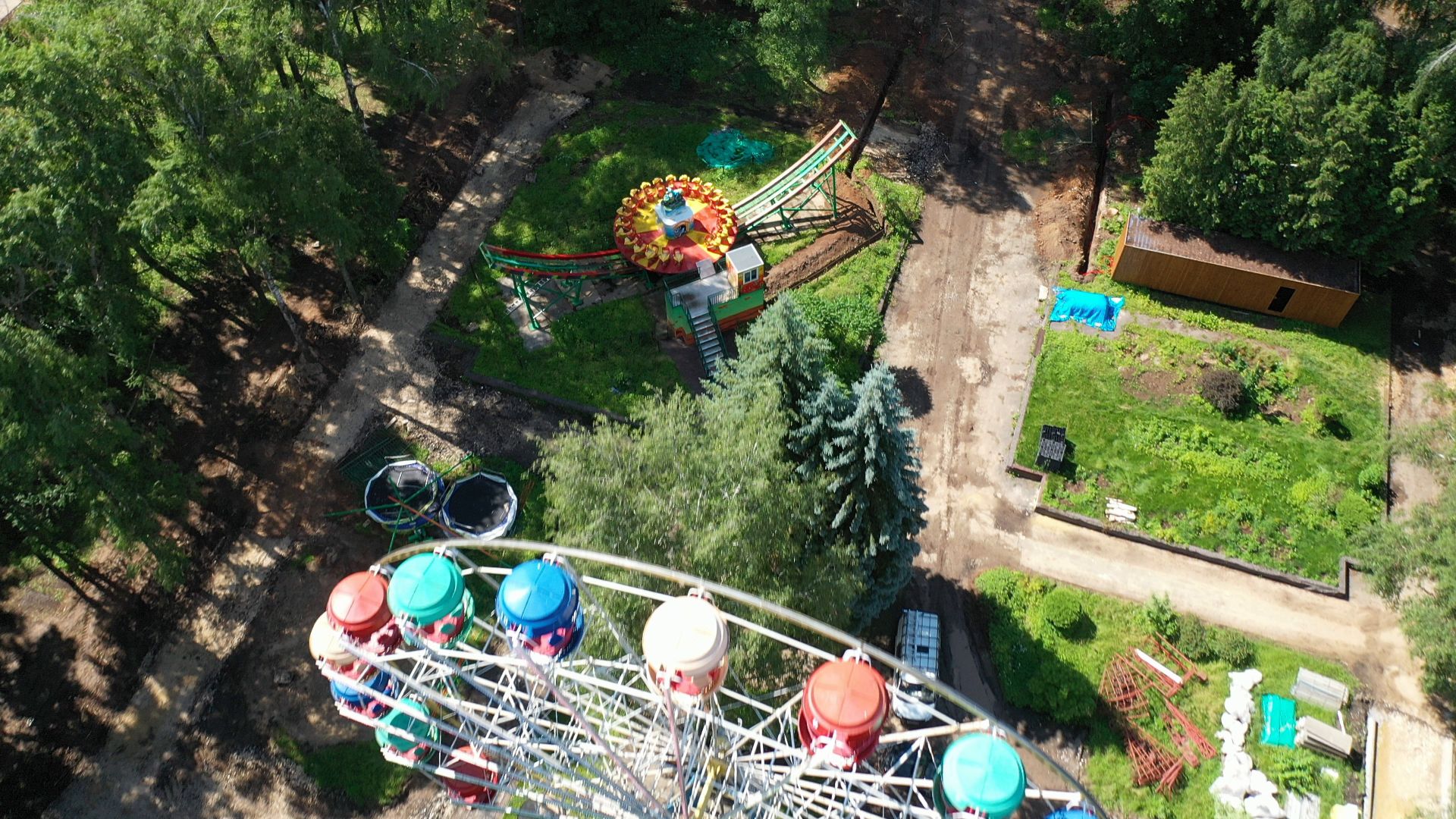 видео с коптера, Коломна, благоустройство, парк,