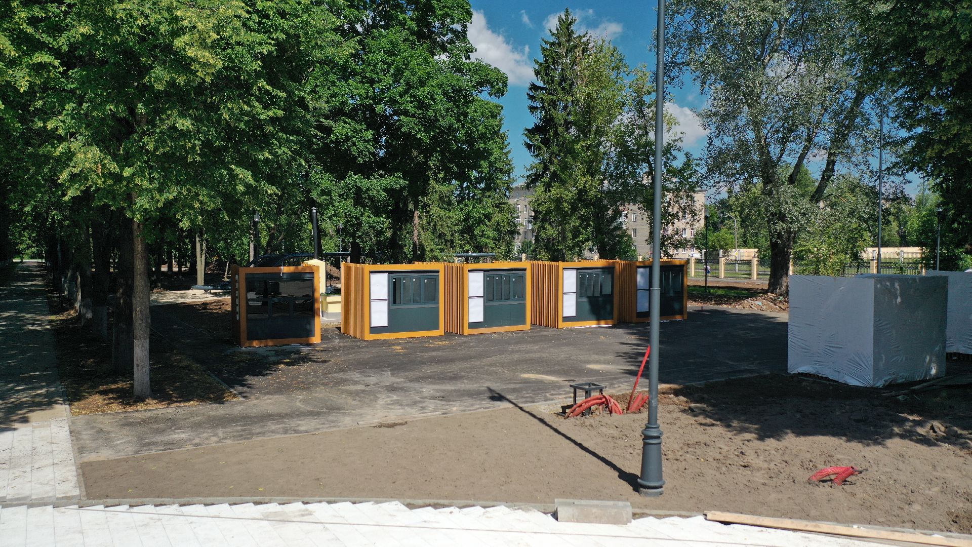 видео с коптера, Коломна, благоустройство, парк,