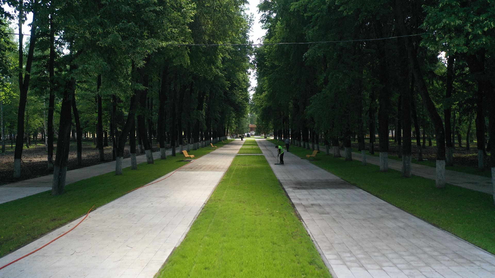 видео с коптера, Коломна, благоустройство, парк,