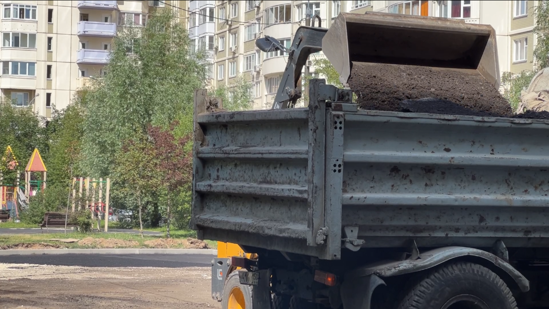 химки, благоустройство, замена асфальта во дворе, благоустройство дворовой территории,