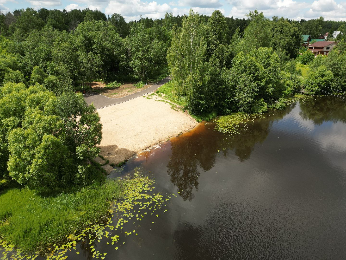 видео с коптера, талдом, благоустройство, мост,