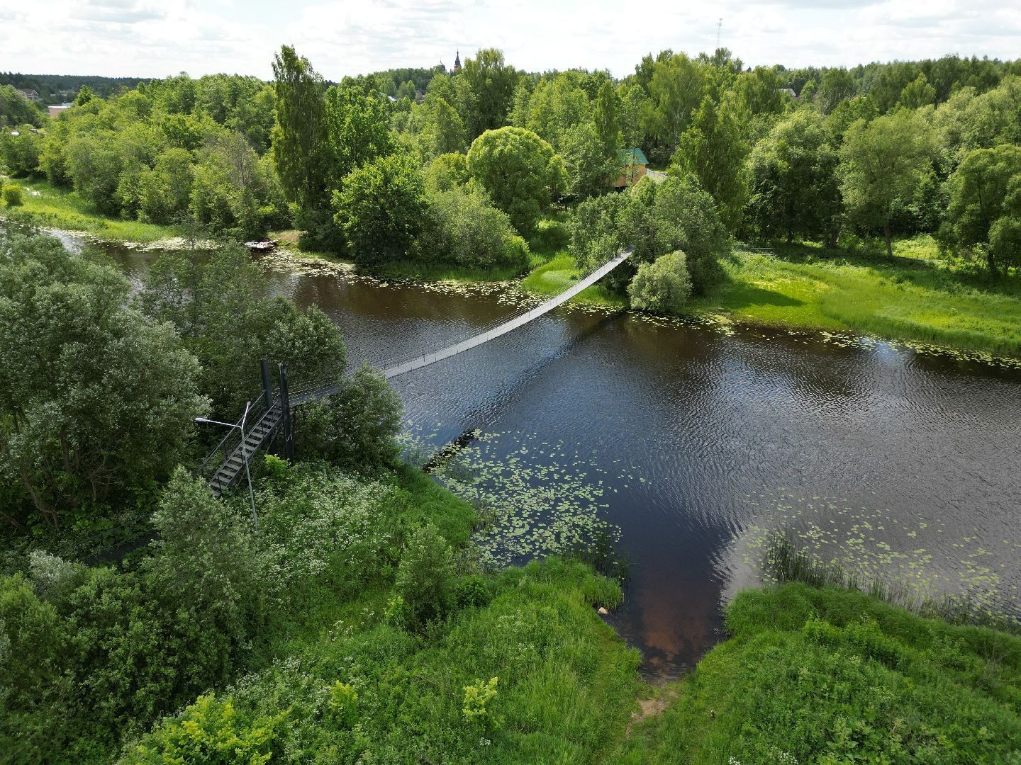 видео с коптера, талдом, благоустройство, мост,
