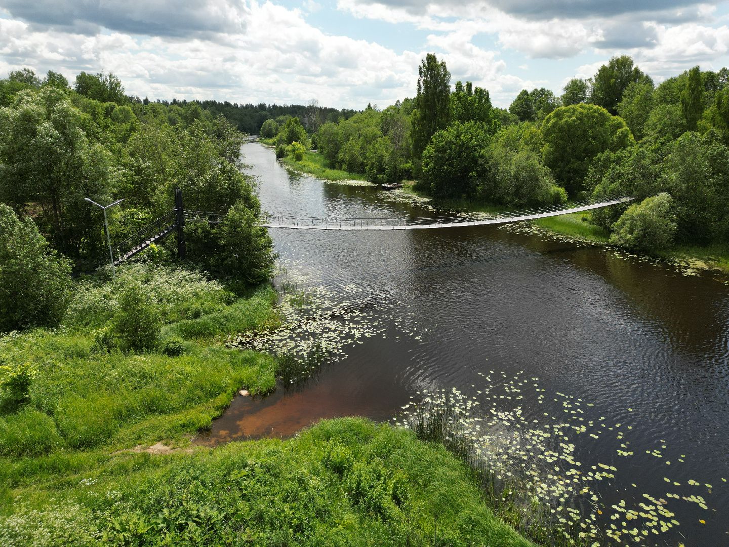 видео с коптера, талдом, благоустройство, мост,