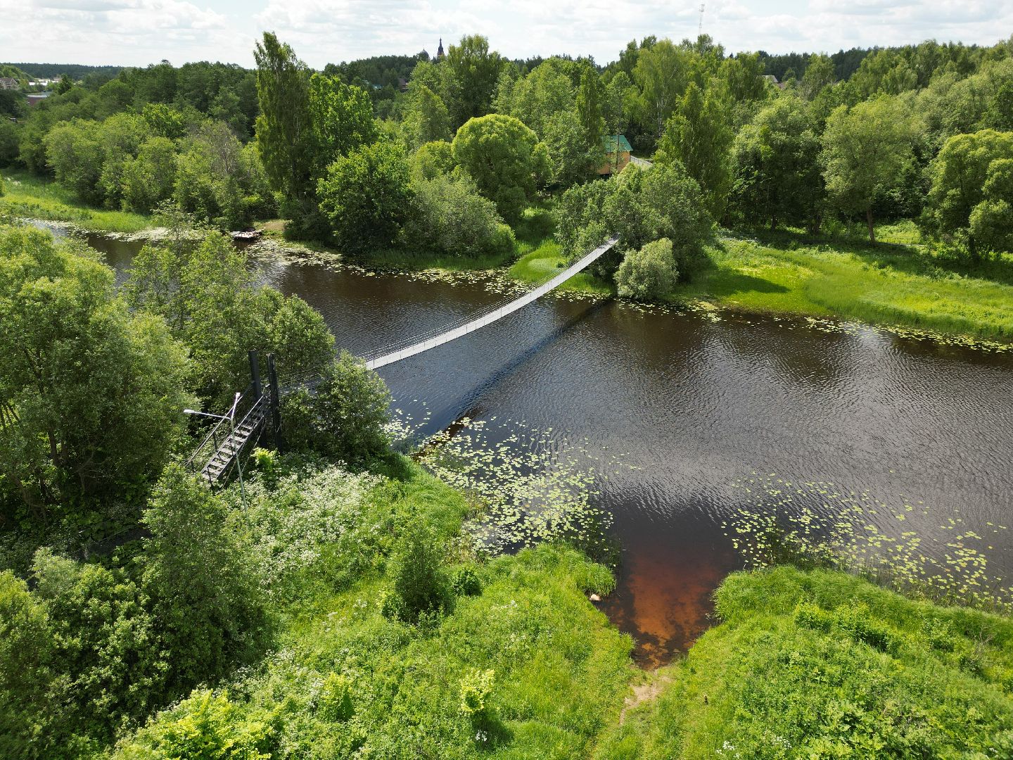 видео с коптера, талдом, благоустройство, мост,