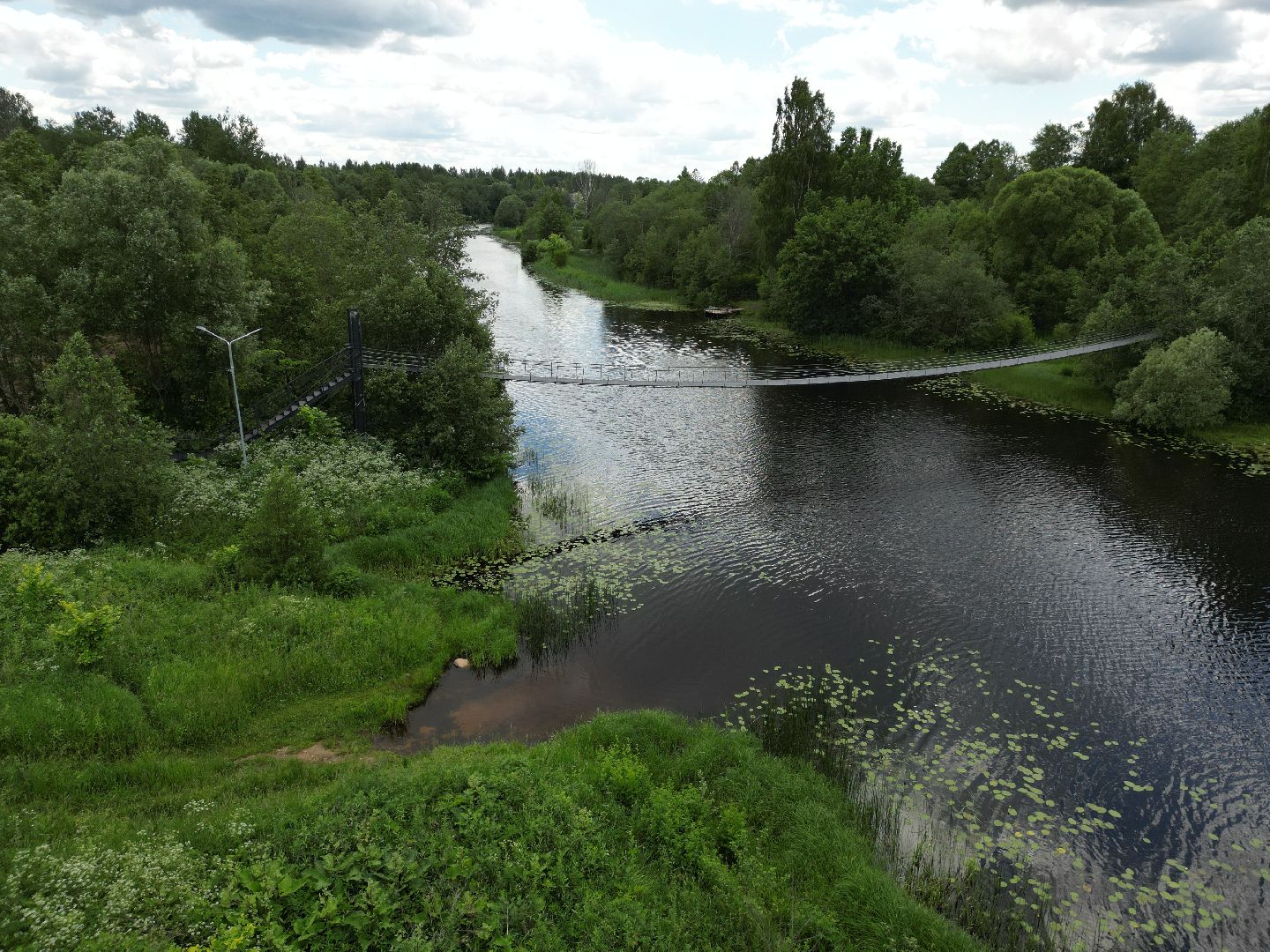 видео с коптера, талдом, благоустройство, мост,