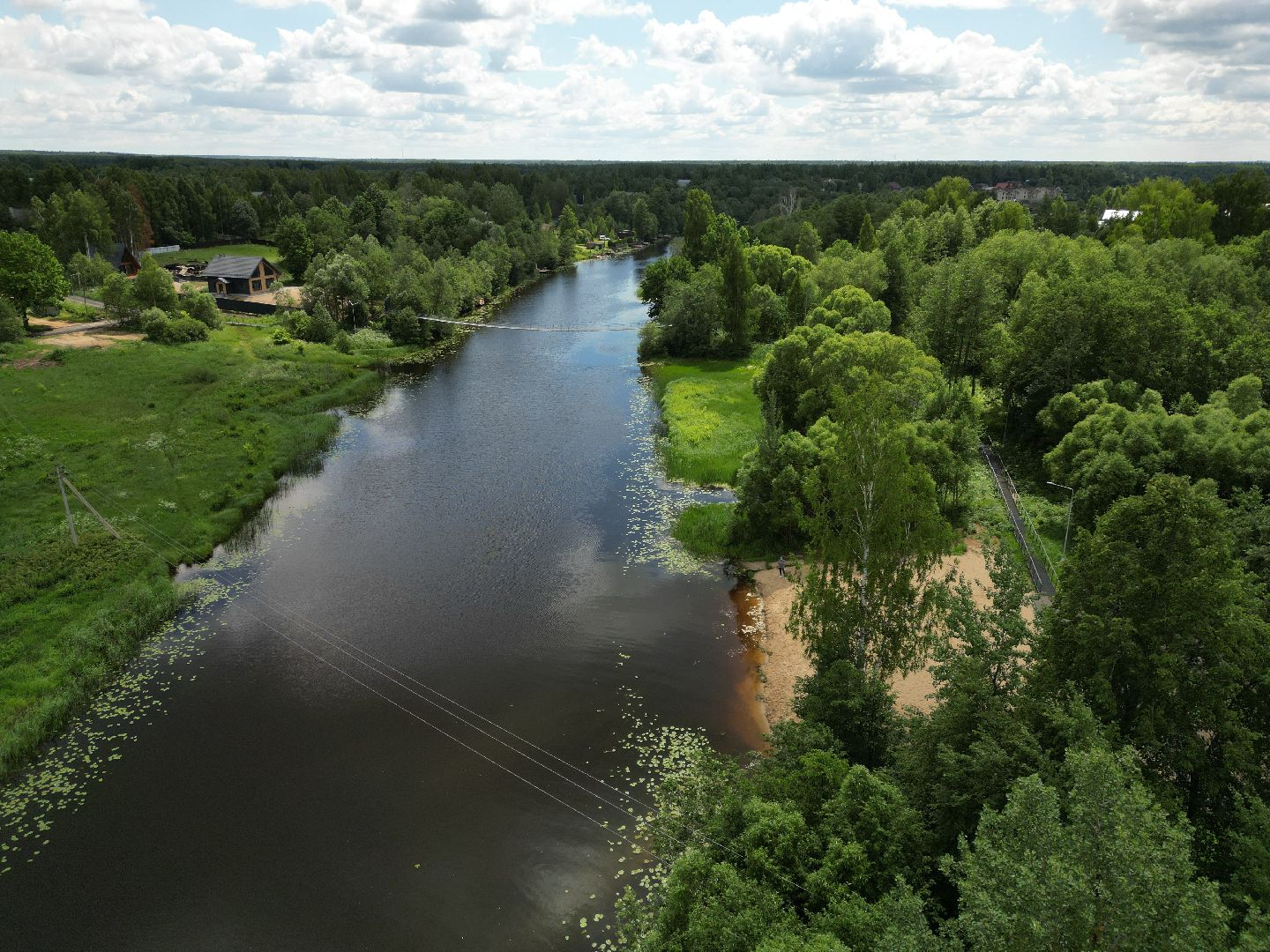 видео с коптера, талдом, благоустройство, мост,
