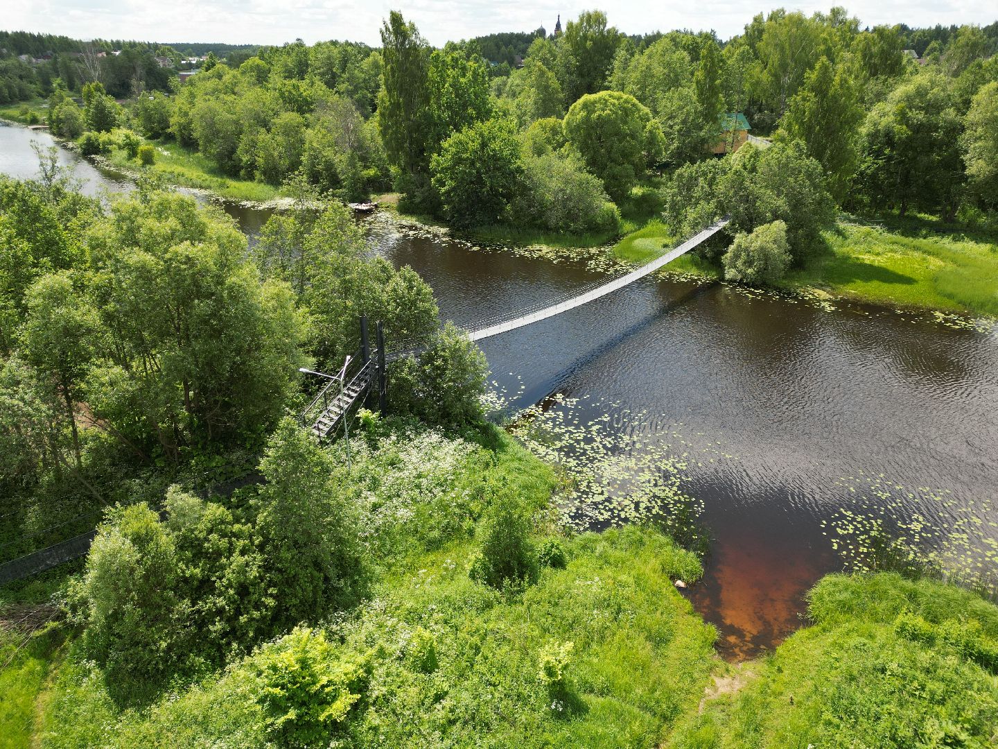 видео с коптера, талдом, благоустройство, мост,