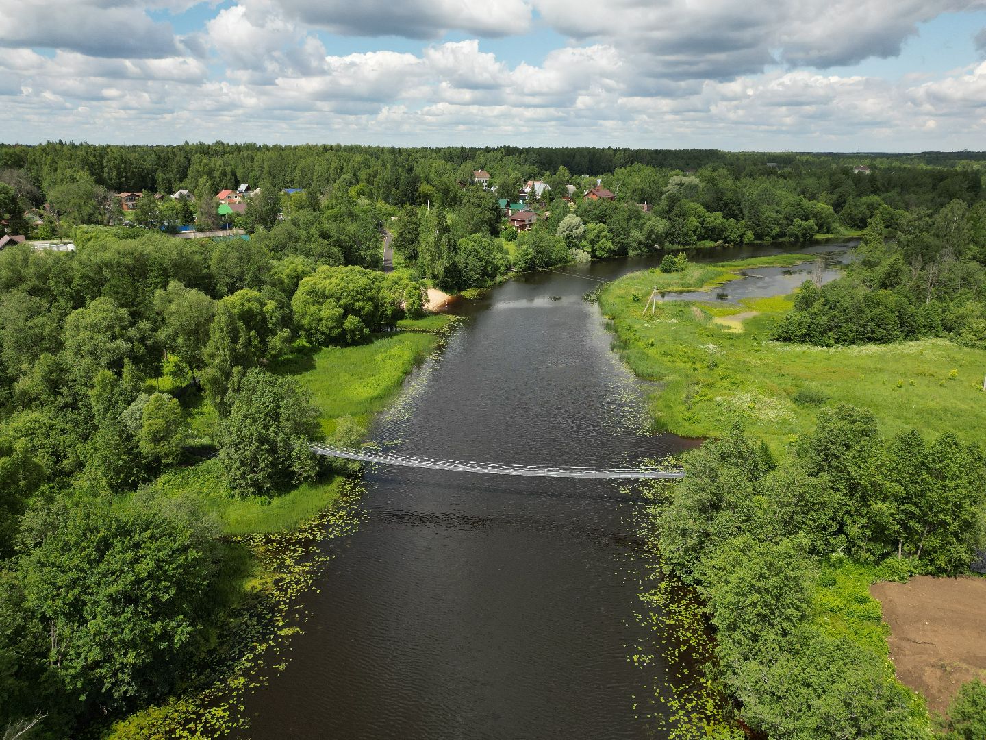 видео с коптера, талдом, благоустройство, мост,