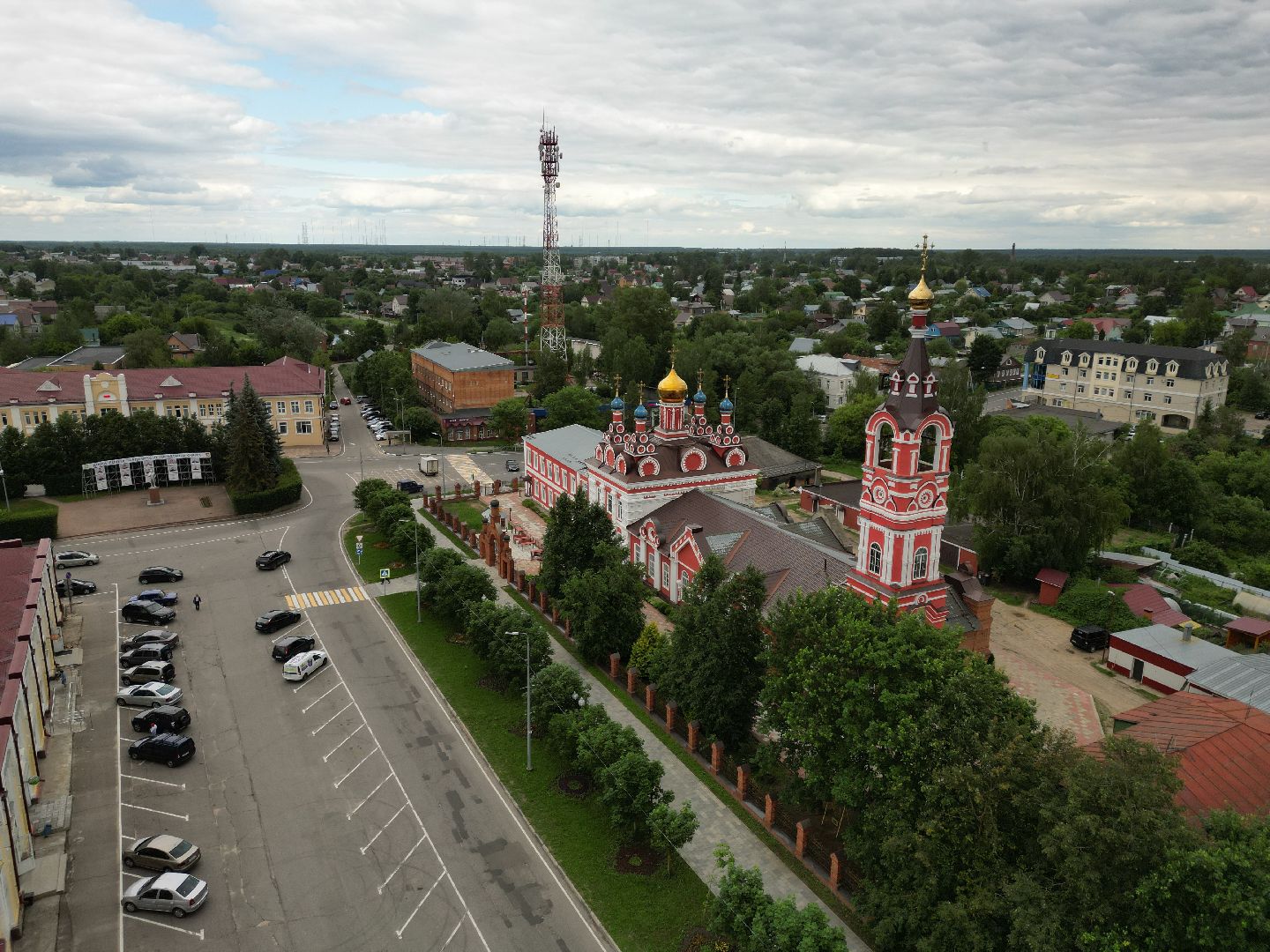 видео с коптера, талдом, храм,