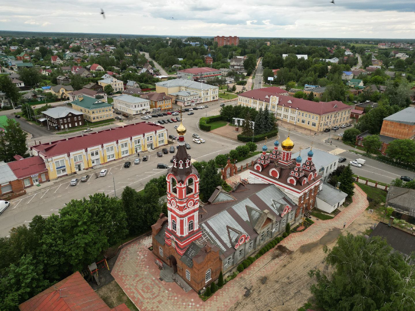видео с коптера, талдом, храм,