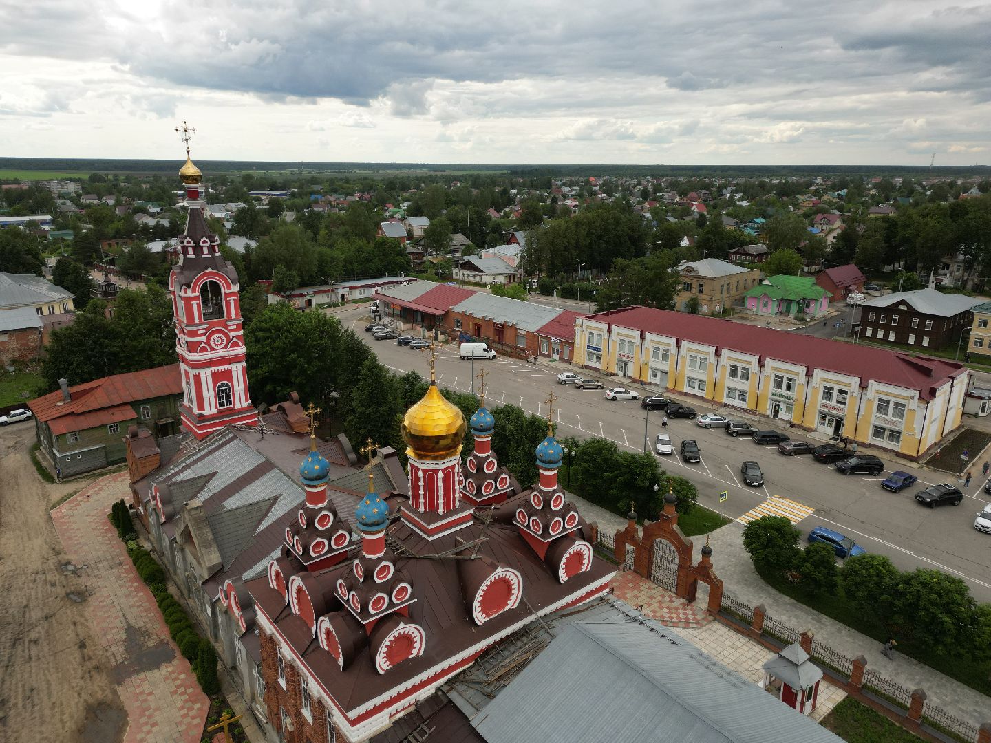 видео с коптера, талдом, храм,