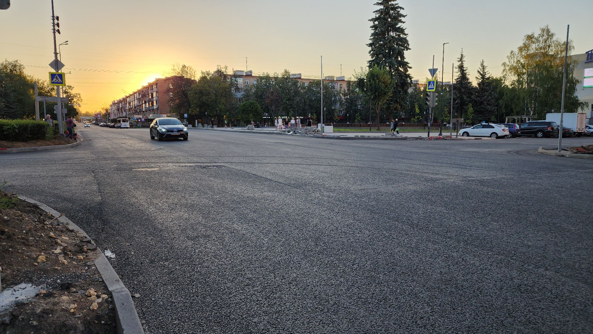 пушкино, проспект, дорожный ремонт, асфальтирование дорог, разметка дороги,