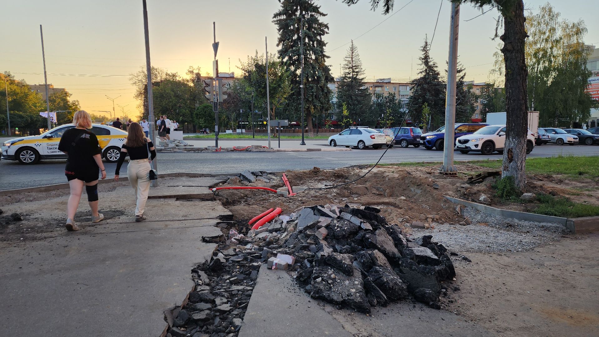 пушкино, проспект, дорожный ремонт, асфальтирование дорог, разметка дороги,