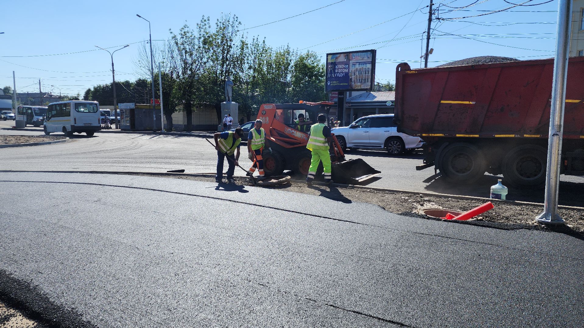 пушкино, проспект, дорожный ремонт, асфальтирование дорог, разметка дороги,