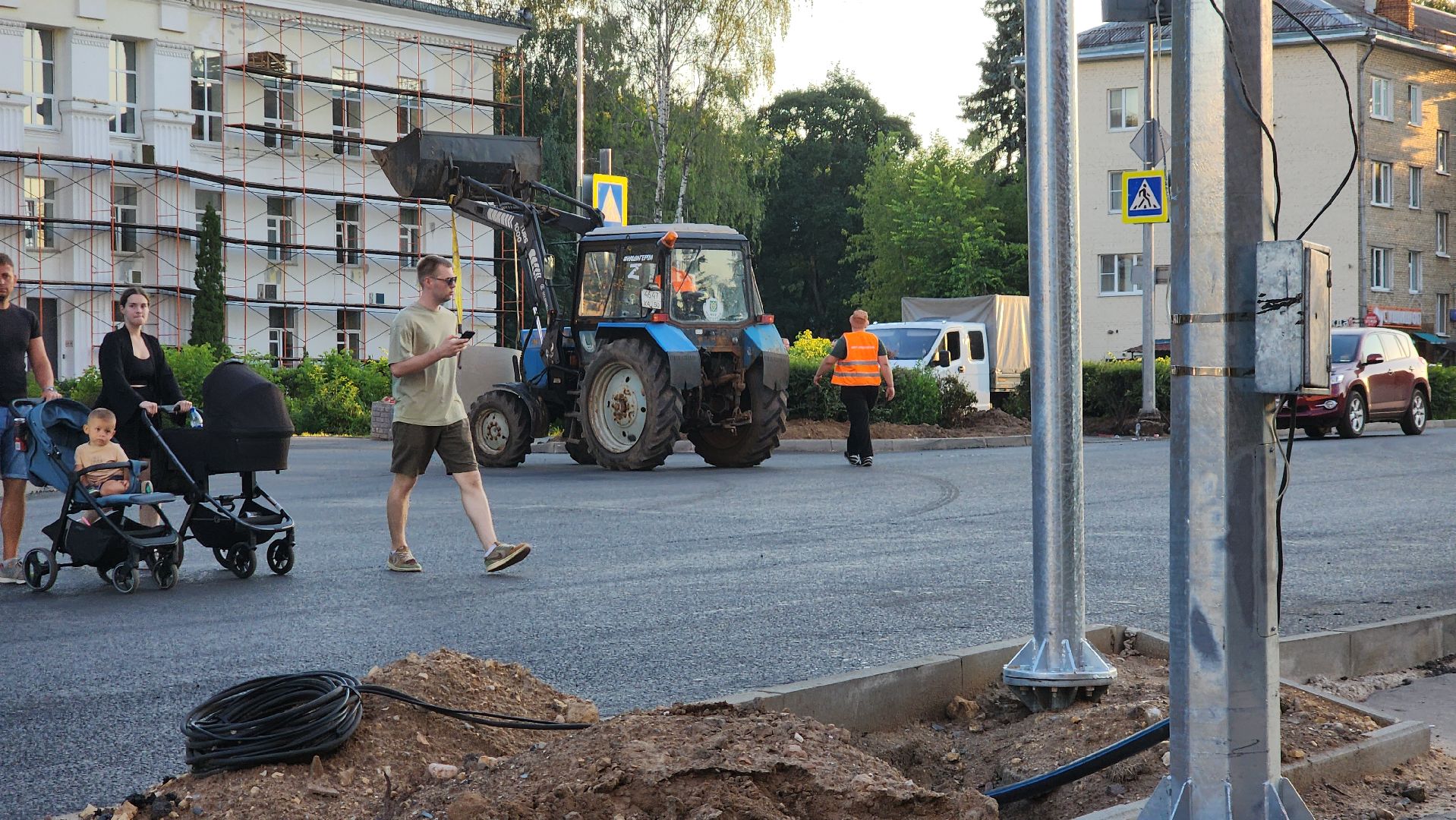 пушкино, проспект, дорожный ремонт, асфальтирование дорог, разметка дороги,