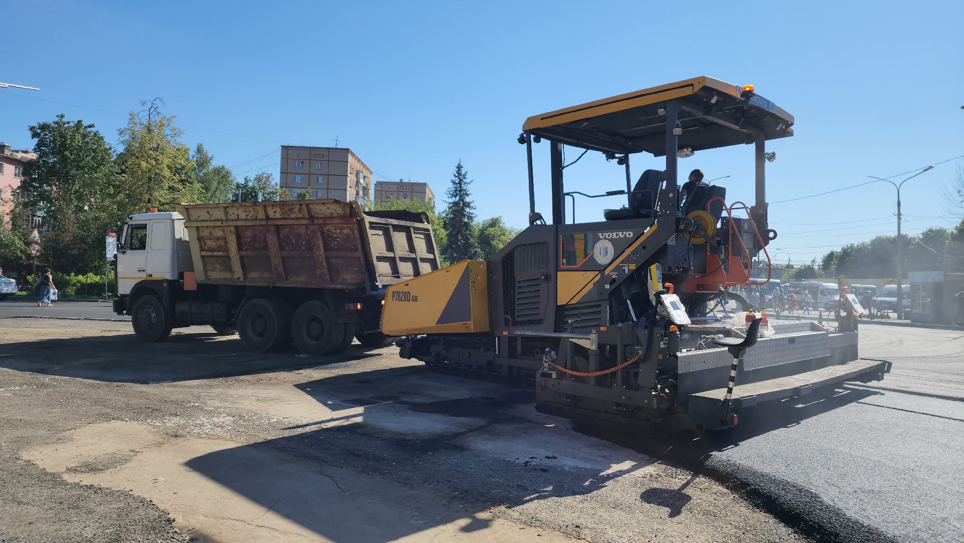 пушкино, проспект, дорожный ремонт, асфальтирование дорог, разметка дороги,