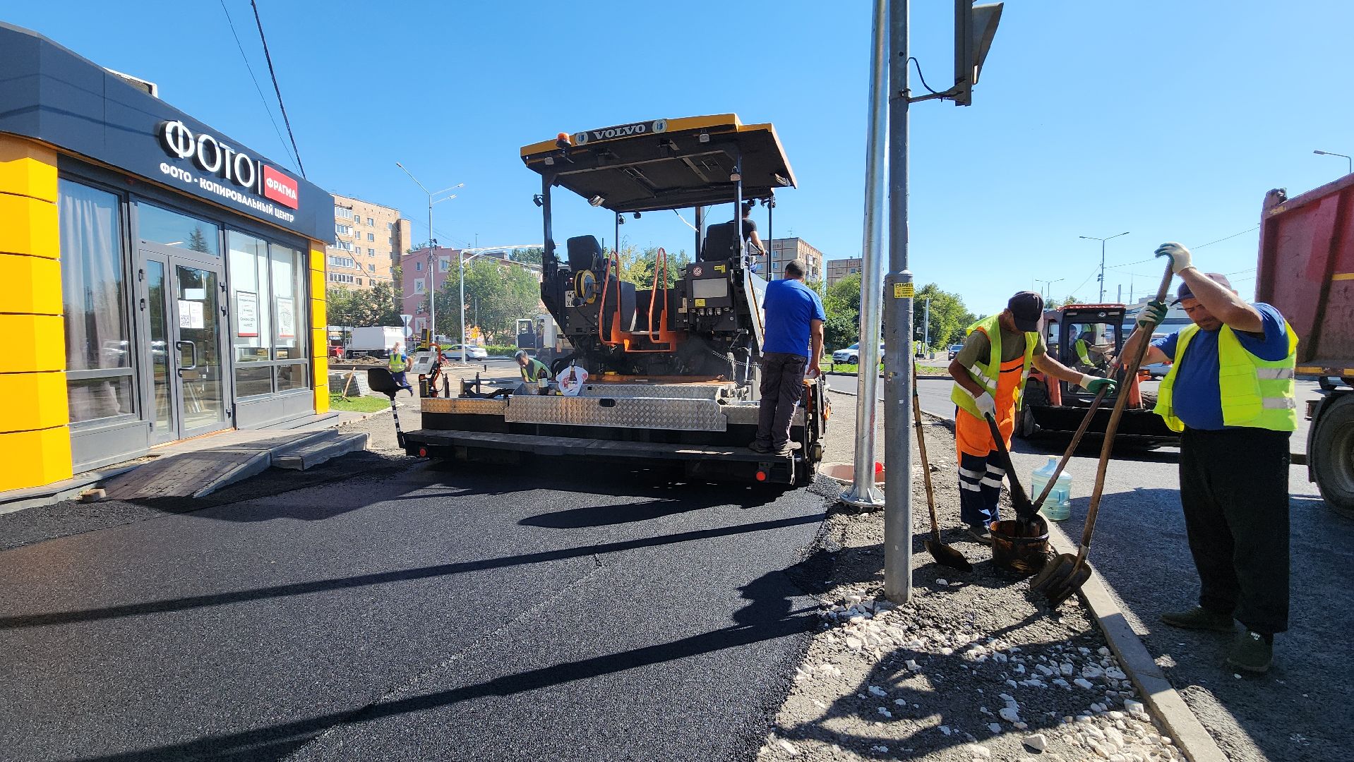 пушкино, проспект, дорожный ремонт, асфальтирование дорог, разметка дороги,