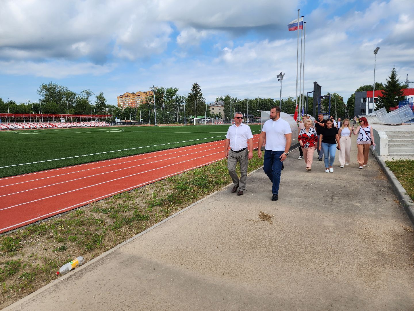 Чехов, стадион Гидросталь, реконструкция, капитальный ремонт, госпрограмма Спорт Подмосковья, проверка, мониторинг, глава округа, Михаил Собакин,