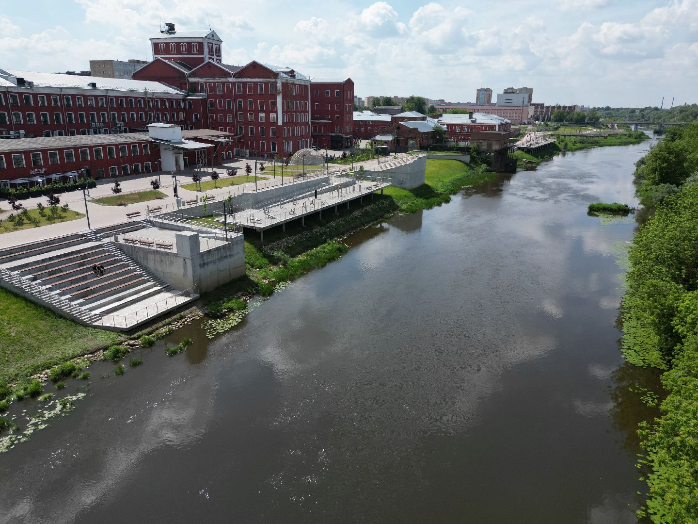 видео с коптера, орехово зуево, набережная, благоустройство,