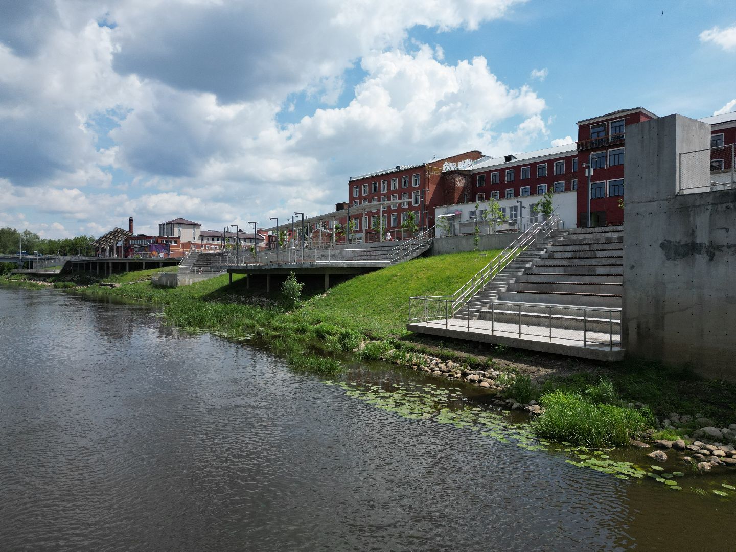 видео с коптера, орехово зуево, набережная, благоустройство,