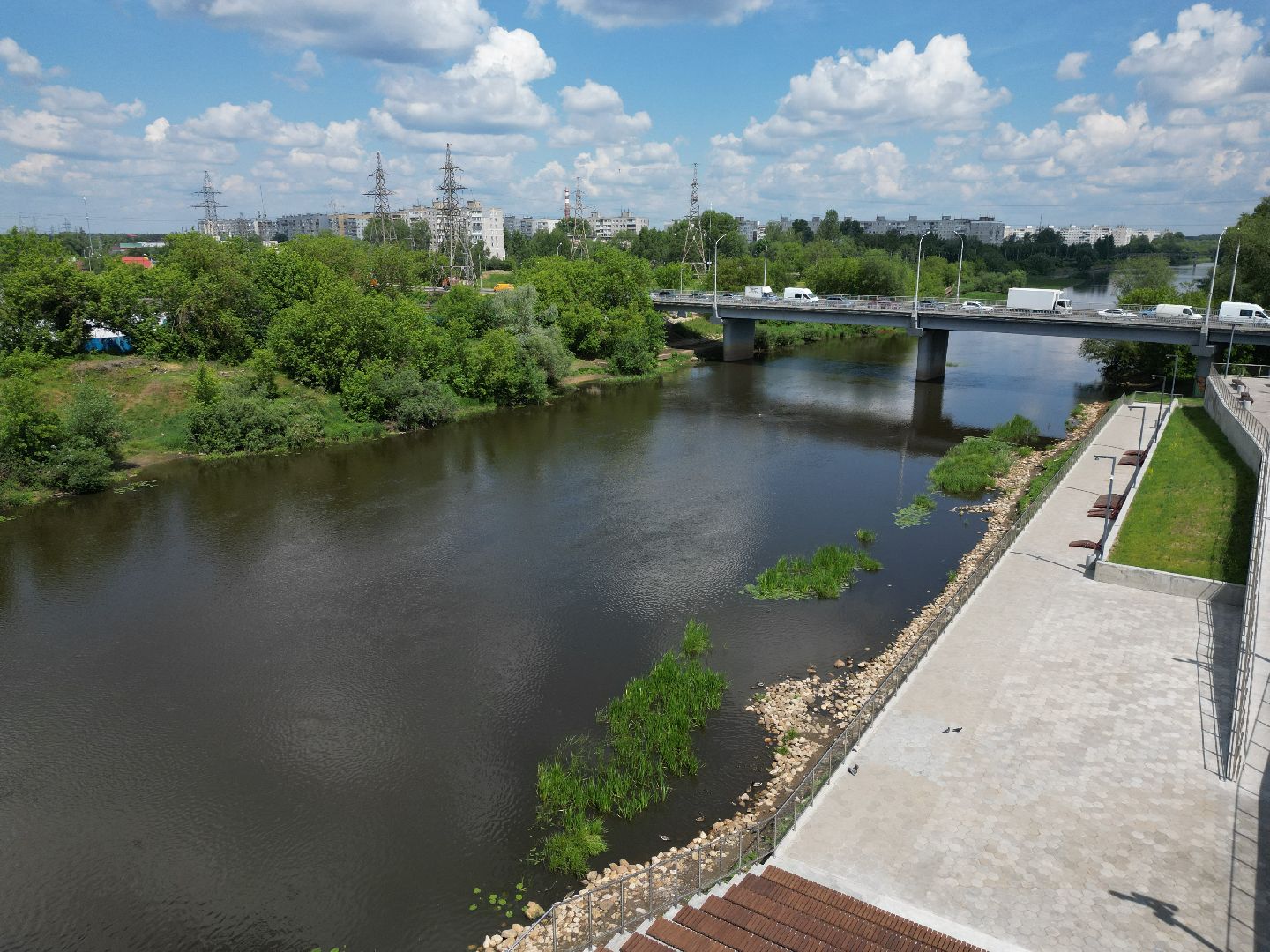 видео с коптера, орехово зуево, набережная, благоустройство,