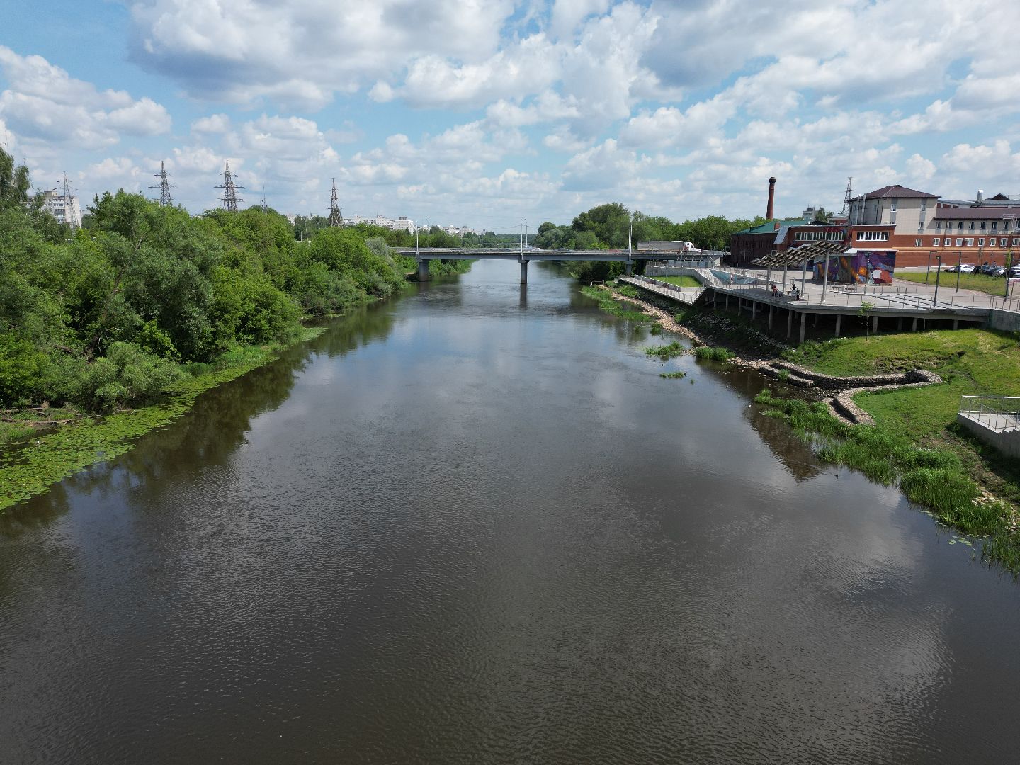 видео с коптера, орехово зуево, набережная, благоустройство,
